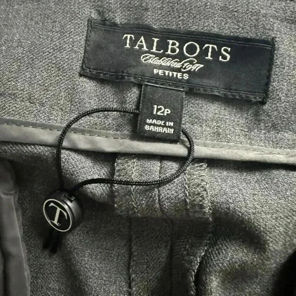 NEW Talbots Women’s 12P Wool Blend Dark Gray Heritage Wide Leg Pants Trousers - Picture 9 of 13